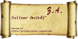 Zollner Anikó névjegykártya